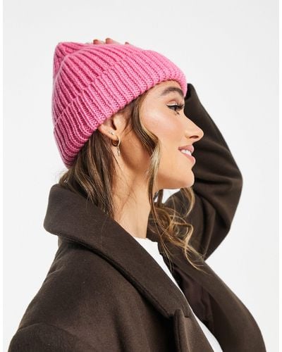 ASOS – mütze aus lammwolle - Pink