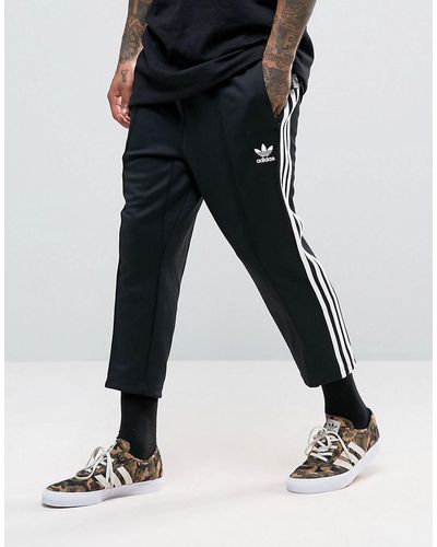 adidas Originals Sst Relax Cropped Sweatpants In Black Bk3632