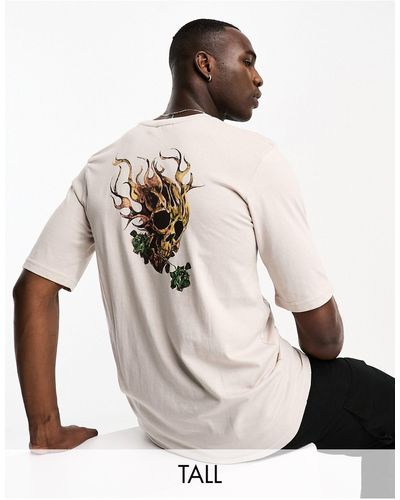Bolongaro Trevor Tall Oversized T-shirt With Back Print - Natural