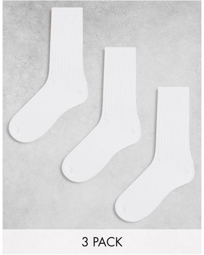 Weekday Noah 3-pack Socks - White