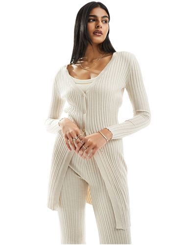 ONLY Longline Knitted Cardigan Co-ord - White