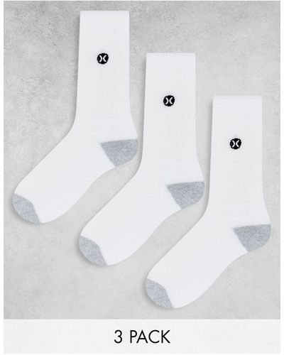 Hurley Confezione da 3 paia di calzini bianchi - Bianco
