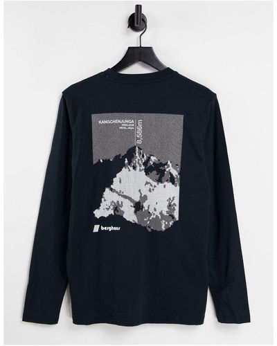 Berghaus T-shirt à manches longues et imprimé kanchenjunga - Noir