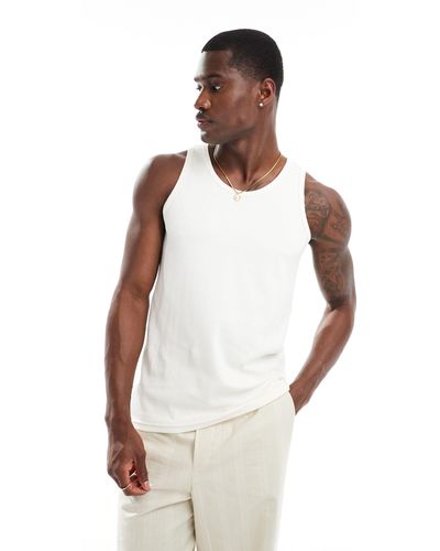 SELECTED Ribbed Vest - White