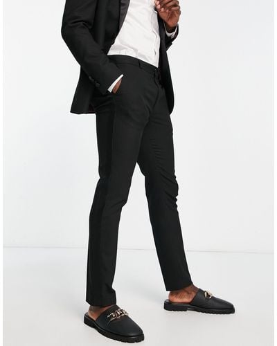TOPMAN Skinny Tux Suit Pants - Black