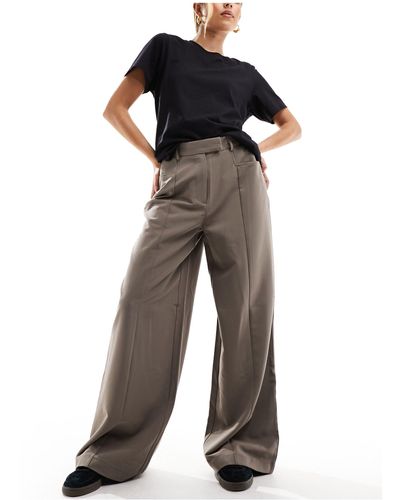 Pieces High Waisted Wide Leg Pants - Black