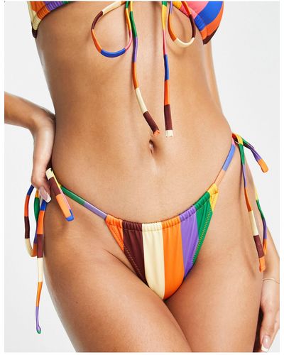 Damson Madder – gestreifte bikinihose mit knitteroptik - Mehrfarbig
