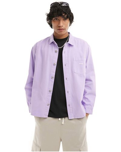 Obey Denim Long Sleeve Shirt - Purple