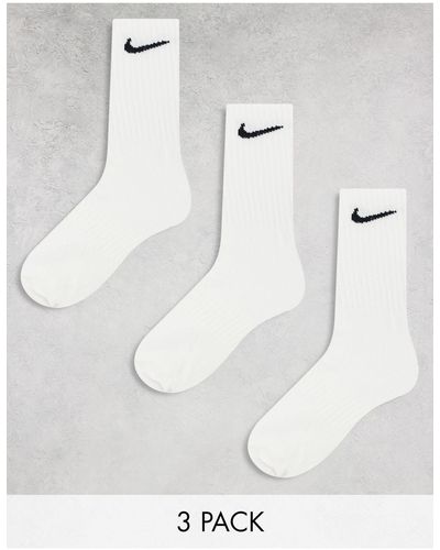 Nike – everyday – 3er-pack leichte crew-socken - Weiß