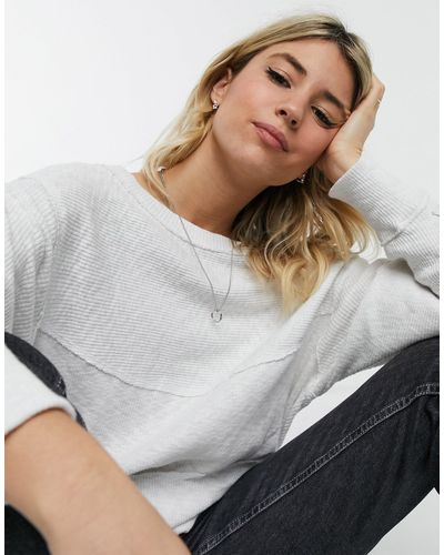 Free People Slouchy Oversized Sweatshirt - White