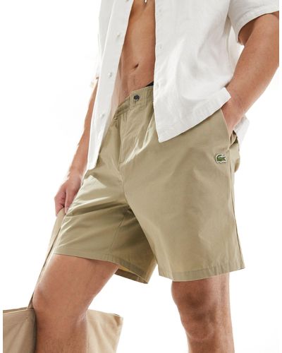 Lacoste Pull On Cotton Shorts - Natural