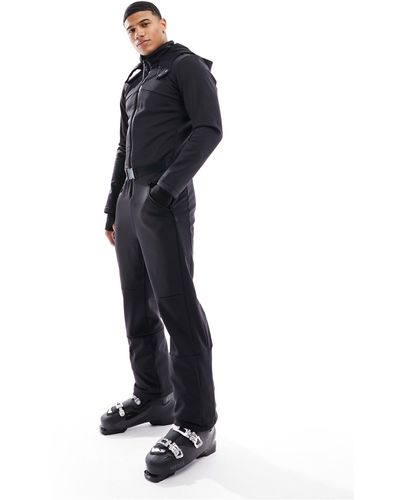 ASOS 4505 Ski - tuta da sci dritta nera impermeabile con cappuccio - Blu