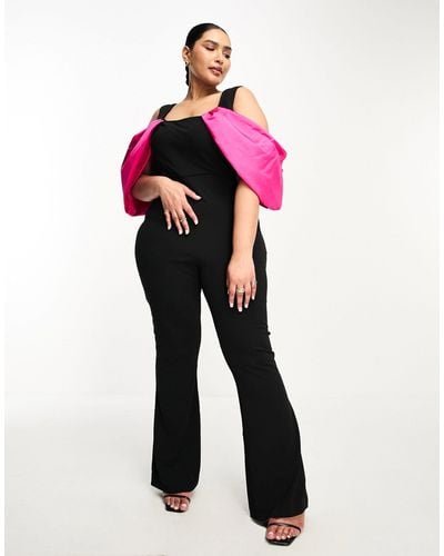 ASOS Curve – ausgestellter jumpsuit - Pink