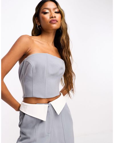 4th & Reckless Tailored Bandeau Top Co-ord - Gray