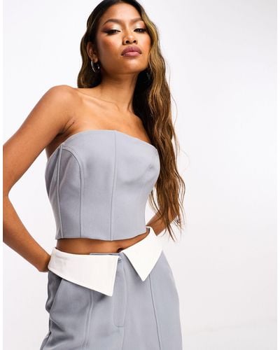 4th & Reckless Tailored Bandeau Top Co-ord - Grey