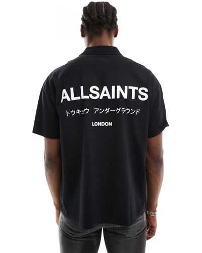 AllSaints Underground - polo à manches courtes - Noir