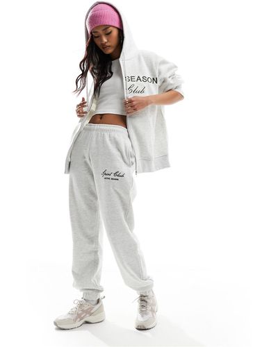 Pull&Bear Oversized 'sport Club' Trackies - White