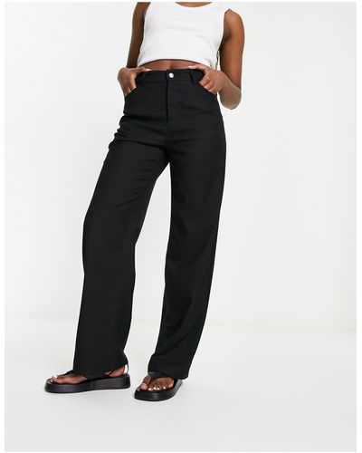 Monki Straight Leg Tailored Pants - Black