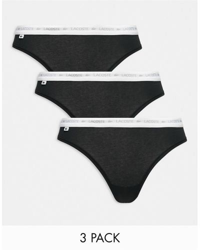 Lacoste 3 Pack Thongs - Black
