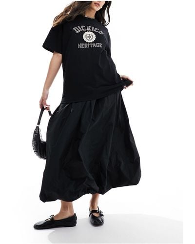 ASOS Taffeta Bubble Hem Maxi Skirt - Black