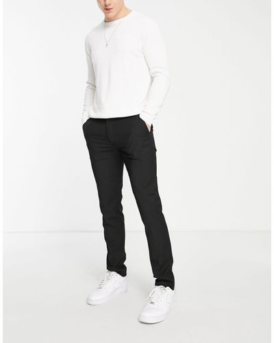 TOPMAN Smart Skinny Trousers - Black