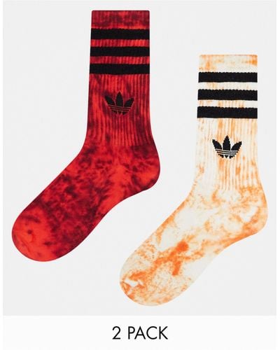 adidas Originals 2 Pack Crew Socks - Red