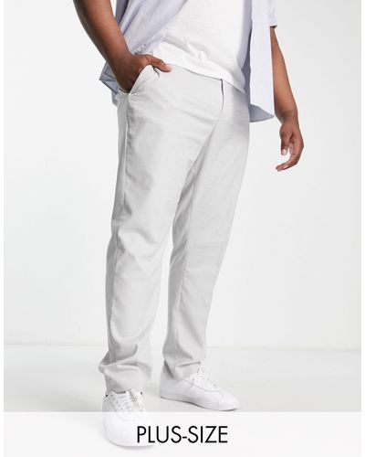 ASOS Plus Wedding Slim Suit Trousers - White
