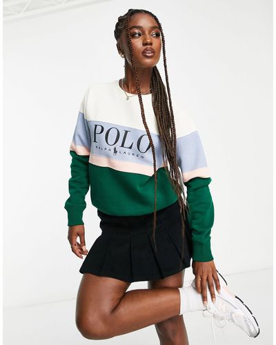 Polo Ralph Lauren X Asos Exclusive Collab Colourblock Crew Neck Sweatshirt - Green