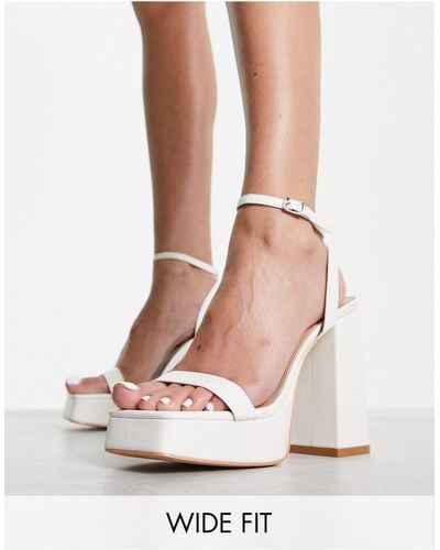 Glamorous Platform Heel Sandals - White
