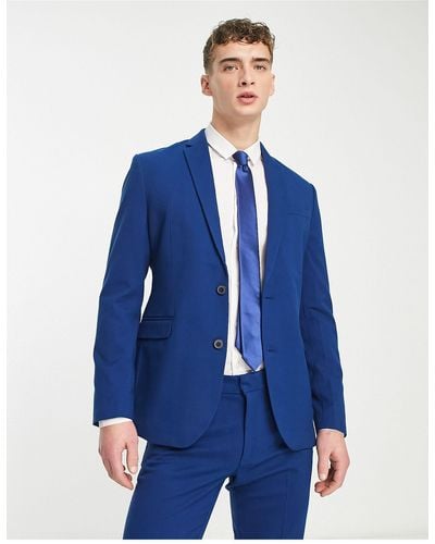 New Look Skinny Suit Jacket - Blue