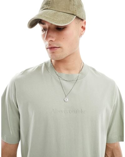 Abercrombie & Fitch Embossed Central Logo T-shirt - Green