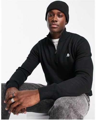 Aéropostale Knitted Half Zip Sweater - Black