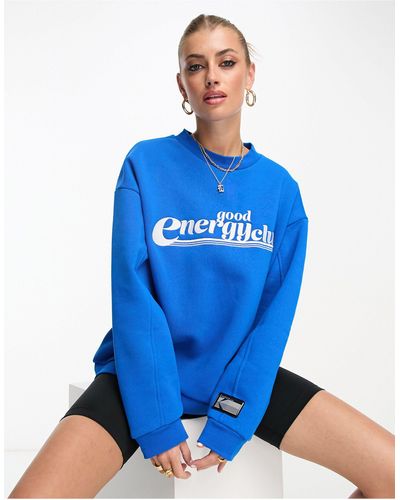 The Couture Club Sweatshirt Met Logo - Blauw