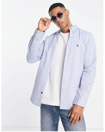 French Connection Long Sleeve Oxford Shirt - Blue