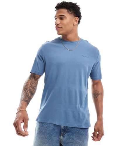 Ben Sherman – strukturiertes t-shirt - Blau