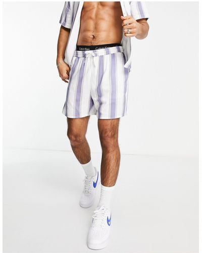 New Look Co-ord Shorts With Stripes - White