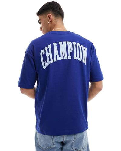 Champion Camiseta con logo estampado en la espalda - Azul
