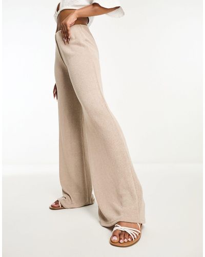 Mango Pantalon évasé ample - beige - Neutre