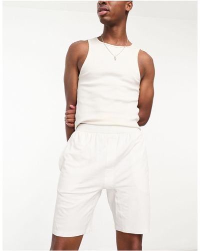 Calvin Klein – schlaf-shorts aus baumwolle - Weiß