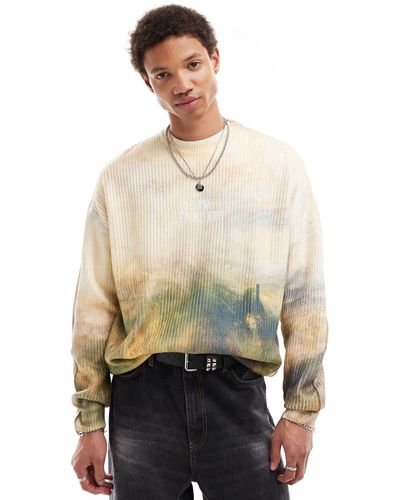 Bershka Turner Knitted Jumper - Natural