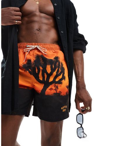 Superdry Photographic 17-inch Swim Shorts - Orange