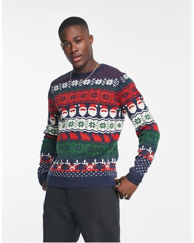 Only & Sons Festive Christmas Jumper - Red
