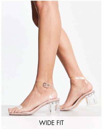 Truffle Collection – sandalen mit transparentem absatz - Natur