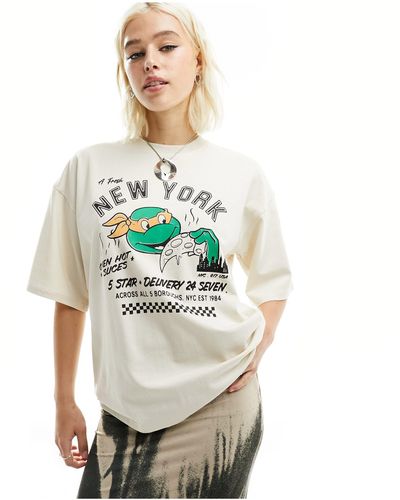 Daisy Street Teenage mutant - t-shirt à imprimé tortues ninja - blanc - Gris