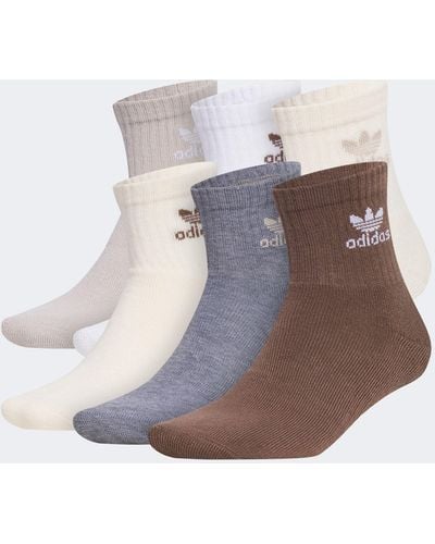 adidas Originals Trefoil 6-pack Quarter Socks - Grey
