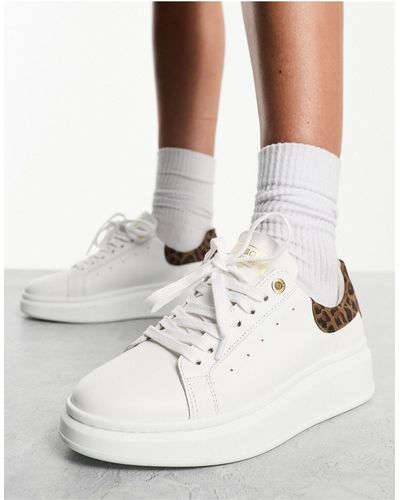 Barbour Amanza Flatform Leather Trainers - White