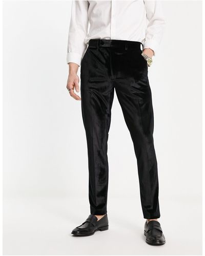 ASOS Smart Skinny Velvet Pants - Black