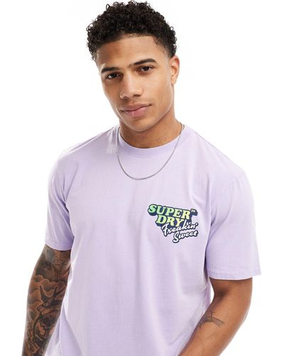 Superdry – neon travel – locker geschnittenes t-shirt - Weiß