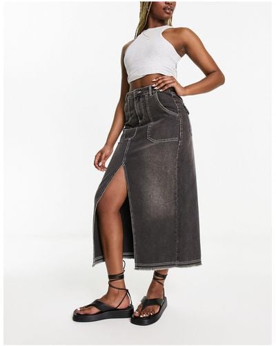 Miss Selfridge Pocket Detail Maxi Skirt - Black