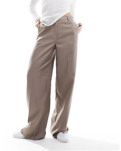 Pieces Pleat Front Tailored Trousers - White